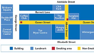 Queen Street Mall Map Smoking Ban For Queen Street Mall