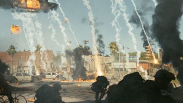 It's raining mediocrity: A sample of the incredibly average visual effects that are strewn across the incredibly average sci-fi alien invasion flick Battle: Los Angeles.