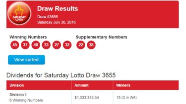 lotto dividends saturday night