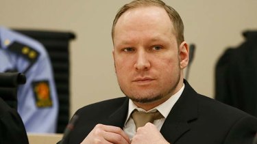 "Marxist hunter" ... defendant Anders Behring Breivik faces the court.