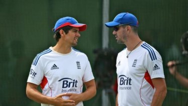 Alastair Cook and Kevin Pietersen have a chat ahead of the Boxing Day Test last year.