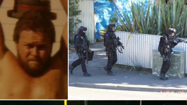 (Clockwise from top left) The alleged gunman Jan Molenaar, armed response officers at the siege, and a light armoured vehicle at the shooting.