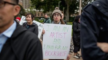 Budget cuts to arts funding set off protests such as this one in Hyde Park.