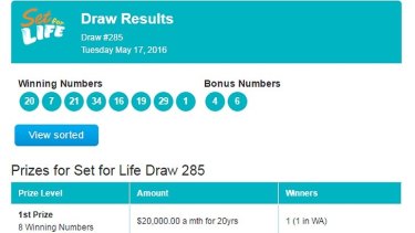 lotto set for life draw