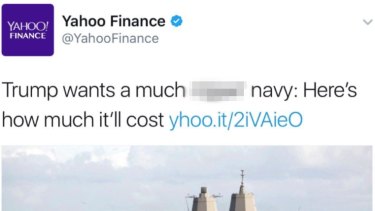 Yahoo Finance says a racially offensive tweet was a spelling error.