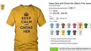 One of the "Keep Calm" T-shirts on sale on Amazon.