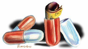 'The benefits of drugs and other products are often exaggerated'. Illustration: Rocco Fazzari.