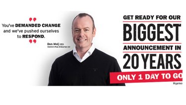 'Biggest announcement in 20 years' ... one of Domino's Pizza's Facebook banners.