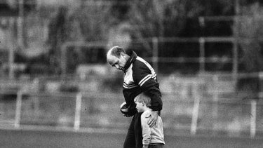 The mentor. At Glenferrie Oval during the Hawthorn years.