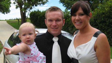 Lance Corporal Jared MacKinney, wife Beckie and daughter Annabell.