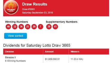 all saturday lotto results