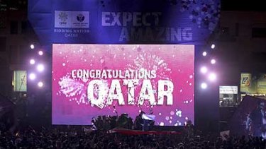 Qatar celebrates its victory.