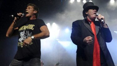 David Hasselhoff and Doc Neeson perform at last year's Rock for Doc benefit concert  at the Enmore Theatre
