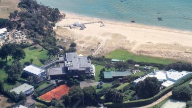 An aerial view of Lindsay Fox's Portsea property.