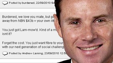 Member for Bowman Andrew Laming has been 'Lam-mowing' some people who comment on his local newspaper's website.