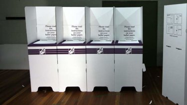 Ballot boxes and voting booths