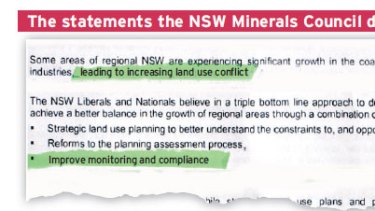 The NSW Liberals and Nationals Strategic Regional Lands Use Planning Policy document.