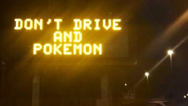 VicRoads signs are targeting drivers tempted by the popular Nintendo video game. 