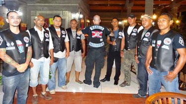 Members of the Rebels Motorcycle Club Bali chapter.