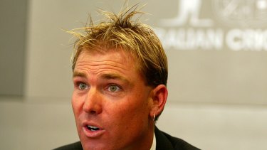 Shane Warne makes a statement after being suspended for a year.