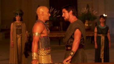 Fraught with tension: Joel Edgerton (Ramses) and Christian Bale (Moses) star in <i>Exodus: Gods and Kings</i>.