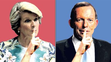 Hush: Foreign Affairs Minister Julie Bishop and Prime Minister Tony Abbott.