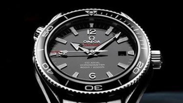 This product image provided by Omega shows an Omega Seamaster Planet Ocean Liquidmetal Limited Edition watch, which has a bezel made of Liquidmetal alloy.