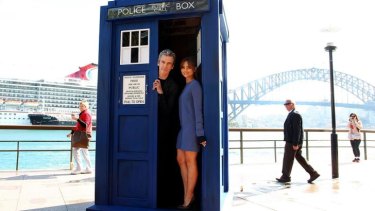 Peter Capaldi and Jenna Coleman in the famous Doctor Who Tardis.