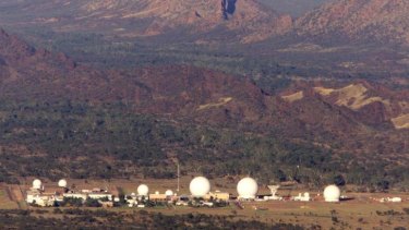 Spies in the Never-Never: An aerial view of Pine Gap, the joint US-Australian listening and tracking base at the foot of the MacDonnell Ranges near Alice Springs.