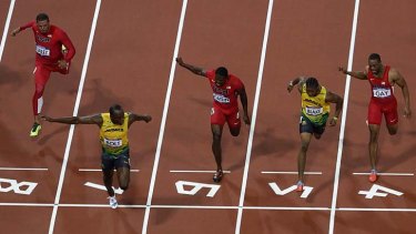 First over the line ... Usain Bolt.
