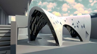 Futuristic: concept sketch of the AR-MA pavilion. <i>Image courtesy AR-MA</i>