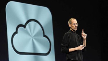 Apple CEO Steve Jobs unveils the iCloud storage system at the Apple Worldwide Developers Conference in San Francisco on June 6.