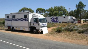 Police at the scene of a Bandgingarra search related to Hayley's disappearance.