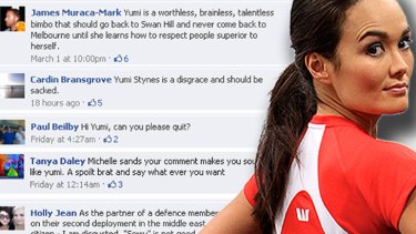 Fierce ... Yumi Stynes and some of the milder comments posted on The Circle's Facebook page. Many of the worst posted last week have been removed.