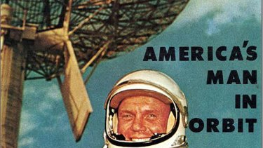 A poster celebrating America's first man to orbit the earth.