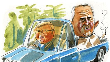 In the driving seat ... Mr Rudd has called on Mr Turnbull to resign. <i>Illustration: Rocco Fazzari</i>