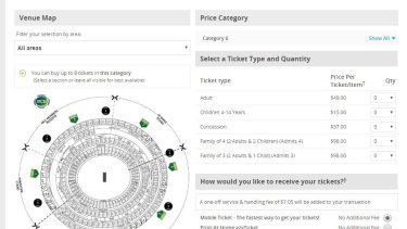Category 6 tickets do not cost more than $49 on the Ticketek website.