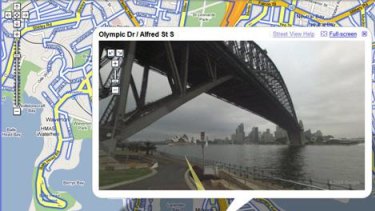 Up close and personal ... the Sydney Harbour Bridge as it appears on Google Street View.