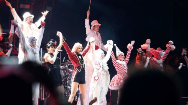 Great show: Seven-time Grammy winner Taylor Swift (centre) kicked off the Australian leg of her Red tour at Allianz Stadium, playing to a sold-out crowd of more than 40,000 fans.