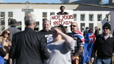 Demonstrators in Canberra.
