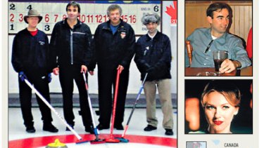 Missing man ...  Lachlan Cranswick, on the right with his curling team and top right; Naomi Watts in <i>Mulholland Drive</i>.