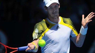 To the fore: Andy Murray in the first round against Robin Haase.