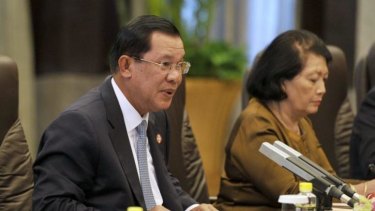 Cambodian Prime Minister Hun Sen, left, says his country will accept refugees from Australia despite his country not being "abundant with resources like a number of developed countries".