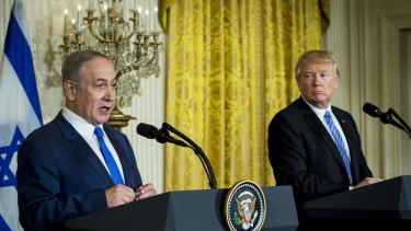 Israeli prime minister Benjamin Netanyahu and Donald Trump at the White House earlier this year.