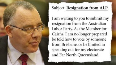 Cairns MP Rob Pyne has quit the Labor Party and will sit on the crossbench in Queensland's hung parliament.