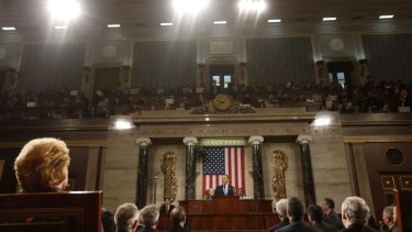 On the Capitol: US President Barack Obama during the annual State of the Union.