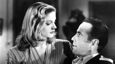 Lauren Bacall and Humphrey Bogart in <i>To Have and Have Not</i>, her first film.