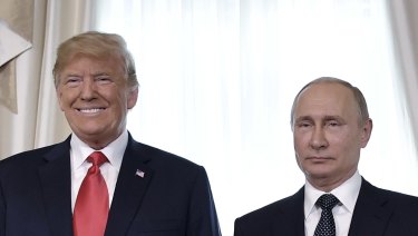 Donald Trump and Vladimir Putin in Helsinki.