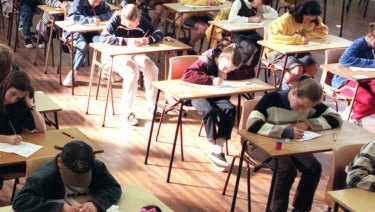 Students sit the selective high school test.