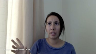 Sheikha Latifa bint Mohammed Al Maktoum speaking in a 40-minute video in which she says she’s planning on fleeing the UAE.